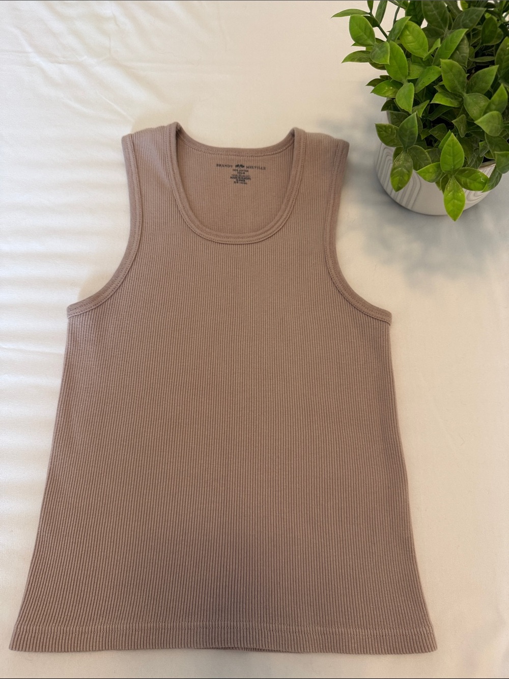Brandy Melville Ribbed Tank - Mauve Taupe